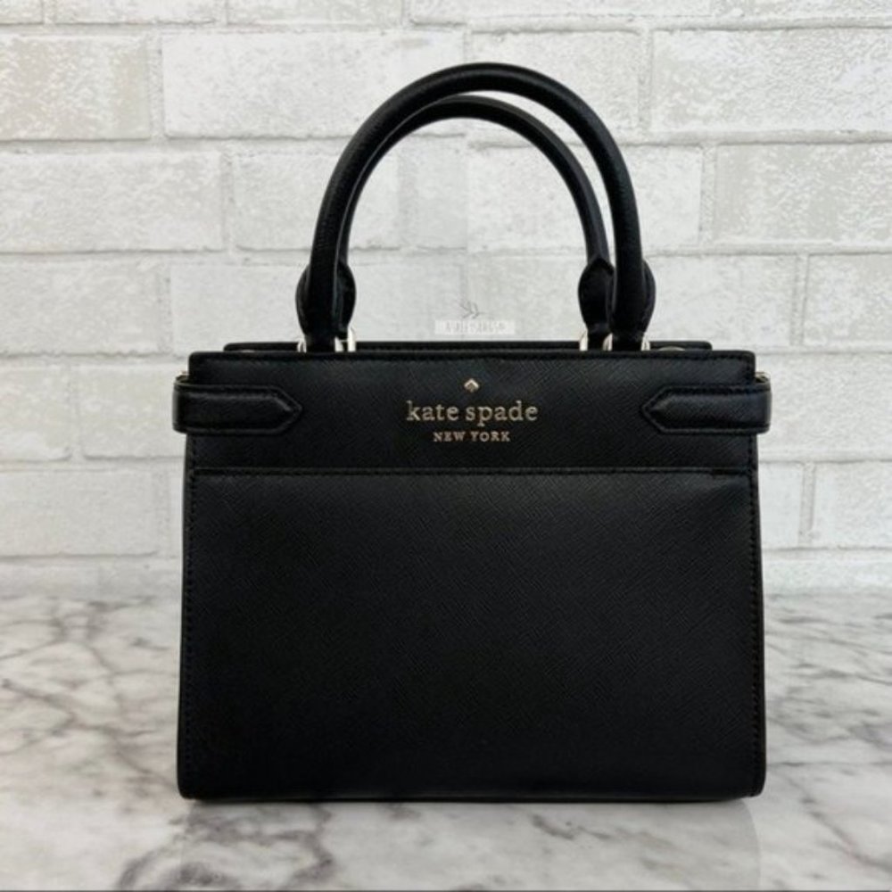Kate Spade Staci Black Small Satchel Crossbody - Picture 2 of 11